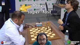 No time for Magnus to think! | Giga Quparadze vs Carlsen | Commentary by Sagar | World Rapid 2022