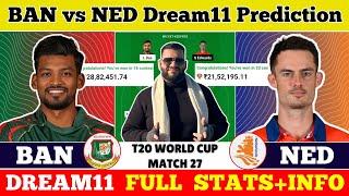 BAN vs NED Dream11 Prediction|BAN vs NED Dream11|BAN vs NED Dream11 Team|