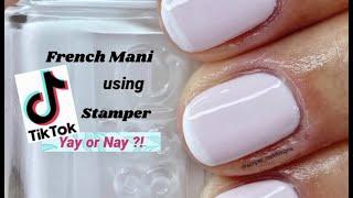 TRYING TIKTOK FRENCH MANI HACK ON SHORT NAILS| YAY OR NAY