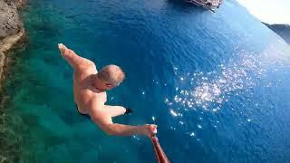 Klippenspringen Türkei Ölideniz Strand Felsen Sprung