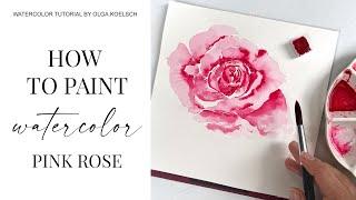 EASY way of painting a beautiful watercolor ROSE!