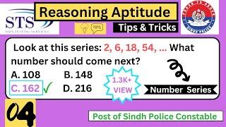 Reasoning Aptitude MCQs for Sindh Police Constable 2024 | STS SIBA | IBA Sukkur| Number series | 04