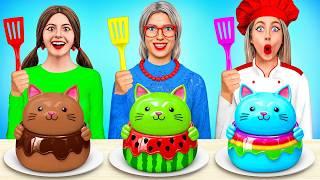 Me vs Grandma Cooking Challenge | Cake Decorating Amazing Kitchen Recipes by MEGA GAME