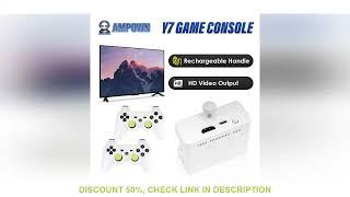 Ampown Y7 Video Game Console Linux System 256G Built 12000 Games Rechargeable Wireless Handle Low La