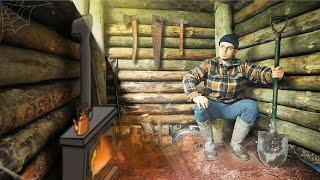 Building My BEST DUGOUT EVER for Cozy SURVIVAL! - ASMR Bushcraft