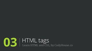 Learn HTML and CSS: HTML Tags