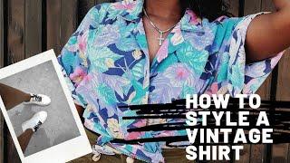 How to Style: a VINTAGE SHIRT in 8 different ways (WITH BUTTONS) | Roszy Peterz