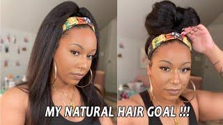 Bomb!  Such a Gorgeous Kinky Straight Texture Headband Wig! | Ywigs