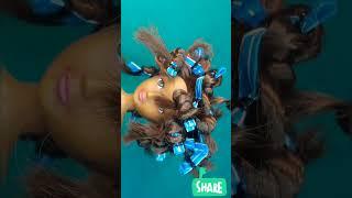 Make Curly Hair Your Doll  Using Straw #shorts #short #shorttrending #barbie