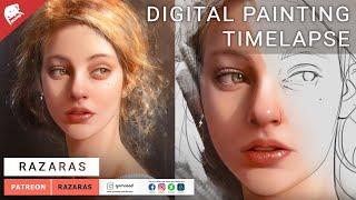 Digital Painting Timelapse "Light Study#079" By Razaras