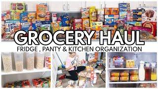 GROCERY HAUL AND CLEAN WITH ME | PANTRY & FRIDGE ORGANIZATION | KITCHEN ORGANIZATION IDEAS