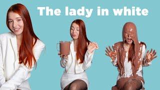 The lady in white - a chocolate shower