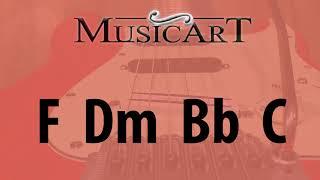 Guitar backing track in F Major  - D minor Pop style