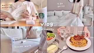 productive holiday routine｜7:30 get up, morning activity at cafe️ house work, cooking