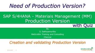 SAP MM – Production Version (S/4HANA Materials Management P2P Procure to Pay) 02-23