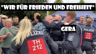 Eskalation Polizei - Demonstranten [Gera, Elsässer, Sellner, Kohlmann, Poggenburg 27.7.24]
