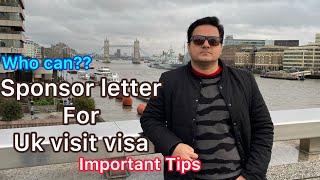 Sponsor letter for Uk visa | How to write sponsor letter for uk visa | Important tips