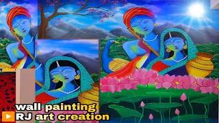 wallpainting ।। radha krishna abstract wallpainting ।। rj art creation 