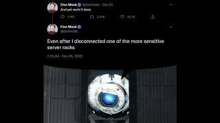 Elon Musk Tweet read by Wheatley from Portal 2