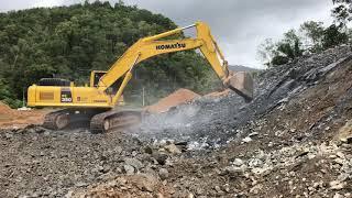 Komatsu PC350-8M0 on the rock