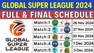 Global Super League 2024 Schedule, Date, Teams, Timing, Venues | GSL T20 2024 | Lahore Qalandars