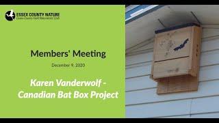 Essex County Nature Meeting - Canadian Bat Project - Karen Vanderwolf