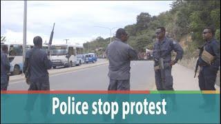 Police stop protest