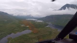 Bell 206L-3 Helicopter flight from Kvikkjokk Sweden to our Fishing camp by Fiskflyg