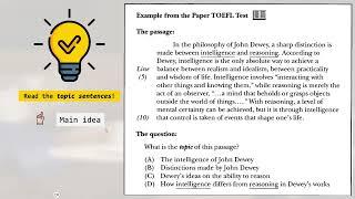 TOEFL ITP (June 2024) 14 - 15. Reading: Topic Sentences - Afternoon Session