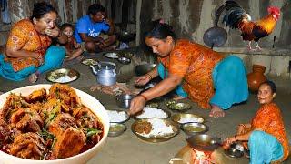 Village Famous Red Country Chicken Curry Eating & Rice || Chicken Curry Village Style