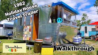 Tour A 1962 [Holiday House] Vintage Travel Trailer Walkthrough Camper RV Caravan American