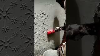 wall putty texture design with roller | #shortsvideo