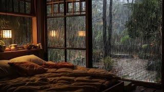 Best Rain Sound for Sleep | Rain on cozy bedroom in the forest