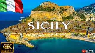 FLYING OVER SICILY (4K UHD) - Relaxing Music Along With Beautiful Nature Videos - 4K Video HD