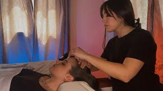 ASMR | Massaggio alla testa con Gua Sha su persona reale • per insonnia ed emicrania • Spa roleplay