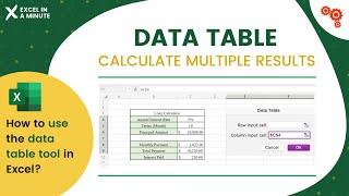 CALCULATE MULTIPLE RESULTS WITH DATA TABLE BY EXCEL IN A MINUTE