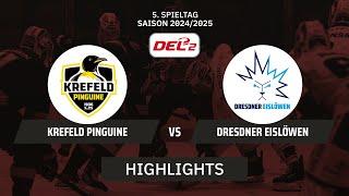 DEL2: Krefeld Pinguine vs. Dresdner Eislöwen | Highlights - 5. Spieltag | SDTV Eishockey