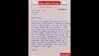 Diary entry l Diary entry formats/English/Examples/Class 9th/10th/11th l Diary kaise likhte hai 