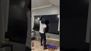 How to hang an 86” Tv by yourself  #reels #tvmounting #fyp #goat