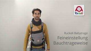 Ruckeli Babytrage Feineinstellungen für die Bauchtrageweise