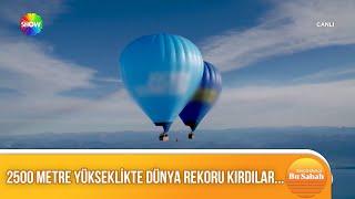 İki sıcak hava balonunun arasındaki ipte denge!