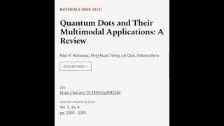 Quantum Dots and Their Multimodal Applications: A Review | RTCL.TV