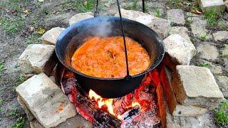 The famous Staparski mutton stew in a cauldron !