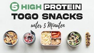 5 HIGH PROTEIN SNACKS  | unterwegs Abnehmen | MEGA schnelle Zubereitung