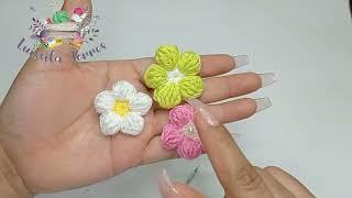 la flor mas fácil y rapida de hacer a crochet paso a paso para principiante tejido fácil