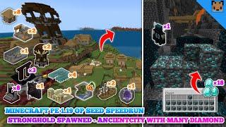 MCPE 1.19 Seed op Speedrun - Village & Stonghold Spawned - Found Bastions & fortress Nearby Again!!