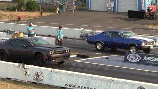 Legendary Chevy Chevelle vs Dodge Demon - drag race