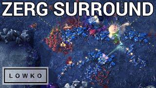 StarCraft 2: HUGE SURROUND! (Zerg Gameplay & Strategy)