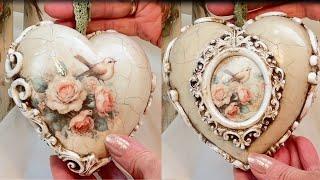 Decoupage Ideas Plastic Heart DIY Air Dry Clay