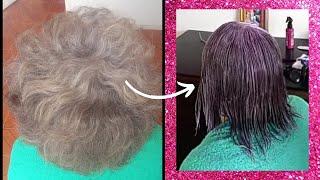 Parte 1 Alisando o Cabelo da minha mãe, que é Grisalho, sem Amarelar #alisamentonatural